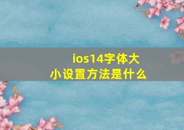 ios14字体大小设置方法是什么