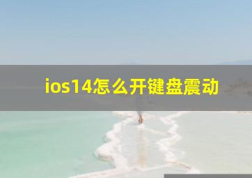 ios14怎么开键盘震动