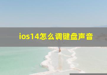 ios14怎么调键盘声音