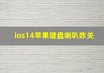 ios14苹果键盘喇叭咋关