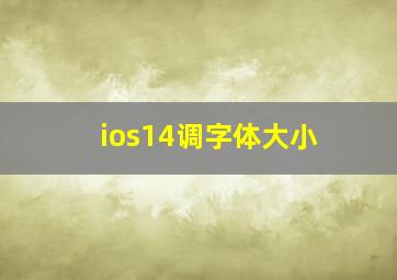 ios14调字体大小