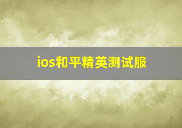 ios和平精英测试服