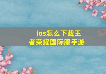 ios怎么下载王者荣耀国际服手游