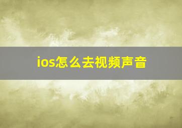 ios怎么去视频声音