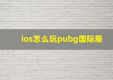 ios怎么玩pubg国际服