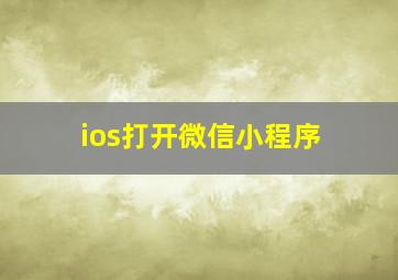 ios打开微信小程序