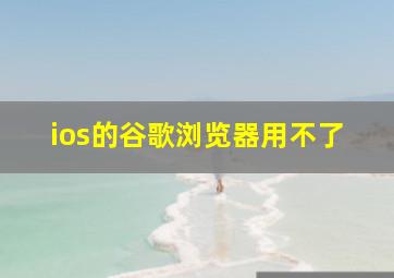 ios的谷歌浏览器用不了