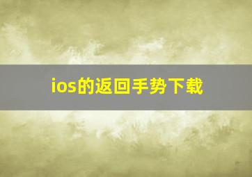 ios的返回手势下载