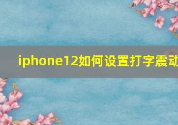 iphone12如何设置打字震动