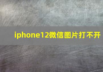 iphone12微信图片打不开