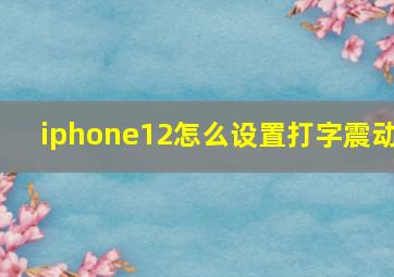 iphone12怎么设置打字震动