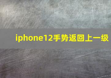 iphone12手势返回上一级