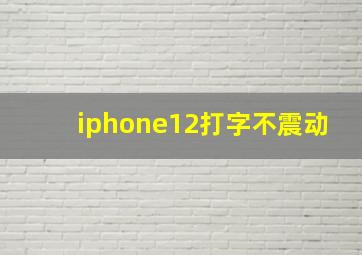 iphone12打字不震动