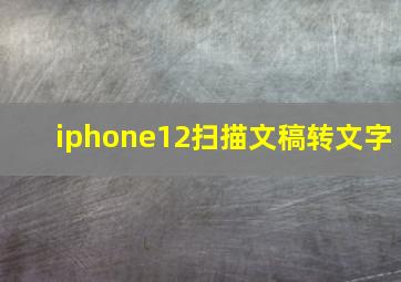 iphone12扫描文稿转文字