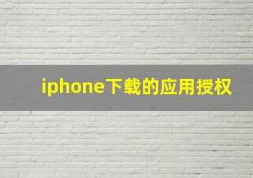 iphone下载的应用授权