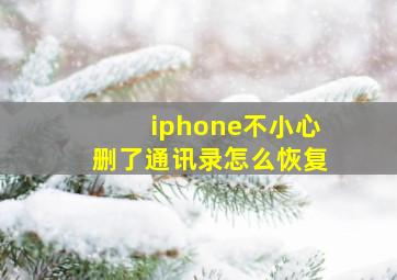 iphone不小心删了通讯录怎么恢复