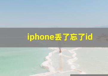 iphone丢了忘了id