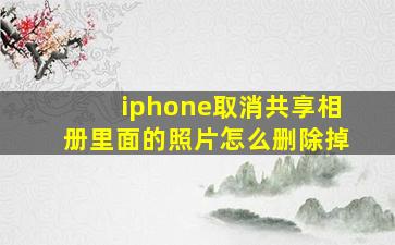 iphone取消共享相册里面的照片怎么删除掉