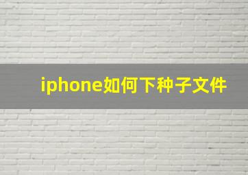 iphone如何下种子文件