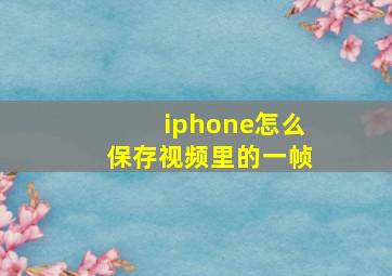 iphone怎么保存视频里的一帧