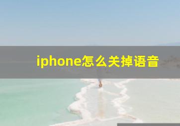 iphone怎么关掉语音