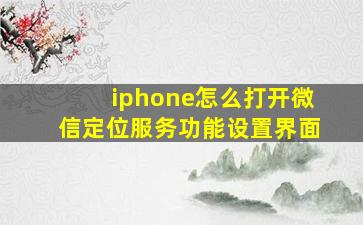 iphone怎么打开微信定位服务功能设置界面