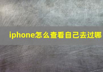 iphone怎么查看自己去过哪