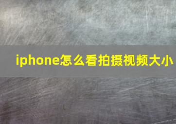 iphone怎么看拍摄视频大小