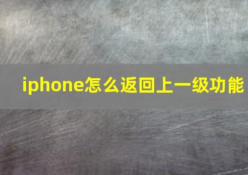 iphone怎么返回上一级功能