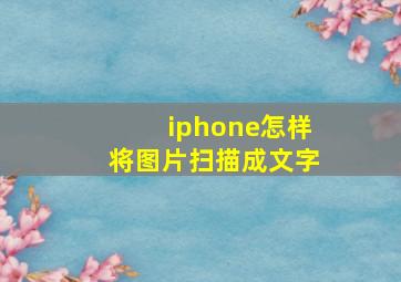 iphone怎样将图片扫描成文字