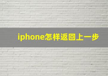 iphone怎样返回上一步