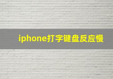 iphone打字键盘反应慢