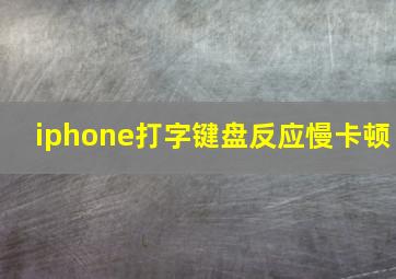 iphone打字键盘反应慢卡顿