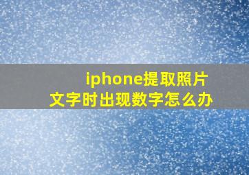 iphone提取照片文字时出现数字怎么办