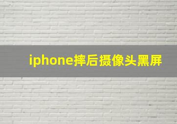 iphone摔后摄像头黑屏