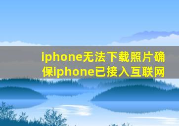 iphone无法下载照片确保iphone已接入互联网