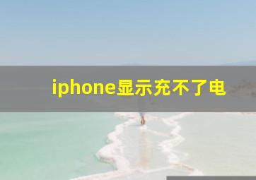 iphone显示充不了电