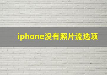 iphone没有照片流选项