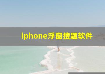 iphone浮窗搜题软件