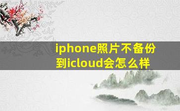 iphone照片不备份到icloud会怎么样