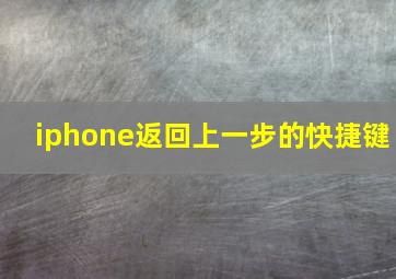 iphone返回上一步的快捷键