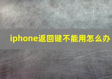 iphone返回键不能用怎么办