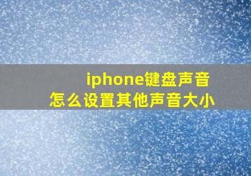 iphone键盘声音怎么设置其他声音大小