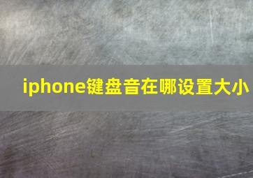 iphone键盘音在哪设置大小