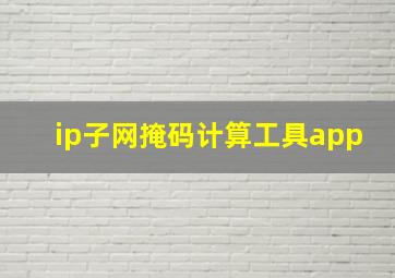 ip子网掩码计算工具app