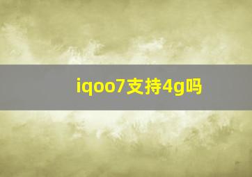 iqoo7支持4g吗