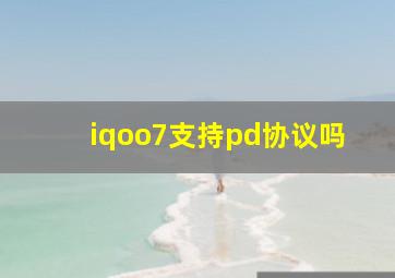 iqoo7支持pd协议吗