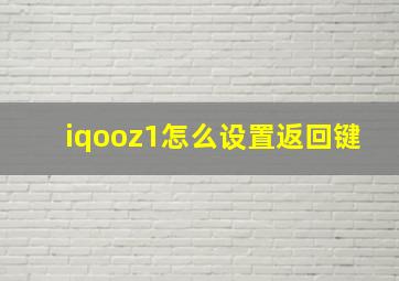 iqooz1怎么设置返回键