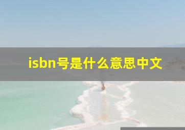 isbn号是什么意思中文