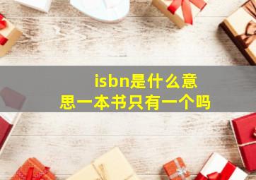 isbn是什么意思一本书只有一个吗